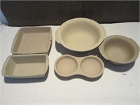LOT OF 5 PC PAMPERED CHEF STONEWARE