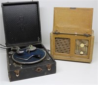 Antique "Junior" Crank Turntable Record Player