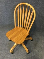 Oak Office Chair with Wheels
