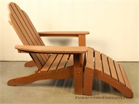 Brown Adirondack Chair with Ottoman
