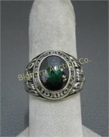10K White Gold Class Ring: Size 9.25