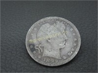 Silver Quarter: 1899-S Barber