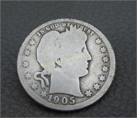 Silver Quarter: 1905 Barber