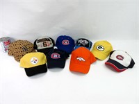 9 casquettes d'équipes sportives