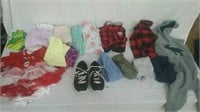Group of nice clean baby girl and boy clothes