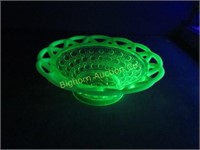 Green Depression Glass Candy Bowl