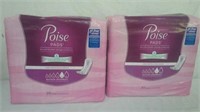 2 packages Poise pads 39 pads per package