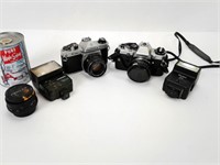 2 caméras: Pentax + Olympus avec flashes