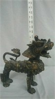 Cast iron dragon statue