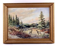 Montana Deer Oil Painting by Robert Morgan