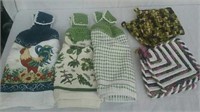 Group of very nice towels and pot holders look