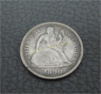 Silver Dime: 1890 Liberty Seated