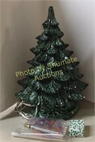 1' 5" VINTAGE CERAMIC CHRISTMAS TREE W/ BULBS