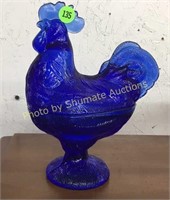 NAVY BLUE ROOSTER DISH