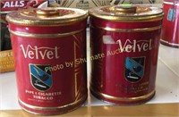 Lot of 2 Velvet tobacco tins