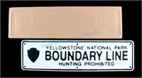 MINT Yellowstone National Park Boundary Line Sign