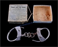 Antique Mattatuck Handcuffs w/ Box & Key