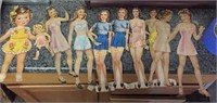 S/10 VINTAGE PAPER DOLLS W/ OUTFITS