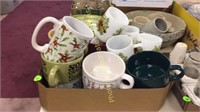 Box of vintage mugs