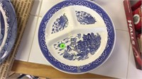 Lot of 7 Willow Ware by Royal China divided