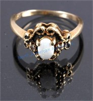 10K Gold & Opal Diamond Ring