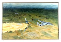 Original Oil on Canvas Painting of B-24 Squadron