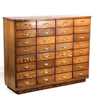 Early Mercantile Oak Store Cabinet 19th to 20th
