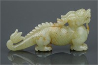 Chinese White Jade Carved Dragon