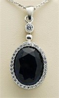 Oval 8.40 ct Sapphire Solitaire Pendant