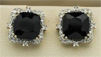 14kt Gold Onyx & Diamond Designer Earrings
