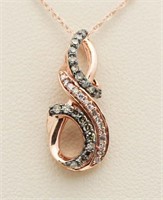 10kt Rose Gold Black & White Diamond Necklace