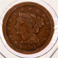 Coin 1848 United States  Large Cent VG