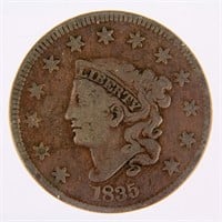 Coin 1835 Large Cent Large 8 & Stars VF