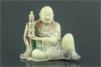 z18th/19th c. Chinese Fine Soapstone Carved Lohan