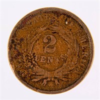 Coin 1867 United States 2 Cent Copper Fine