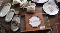 Cheese tray with cracker or bread acrylic