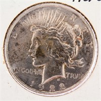 Coin 1923 D Peace Silver Dollar XF