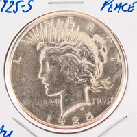 Coin 1925 S Peace Silver Dollar AU