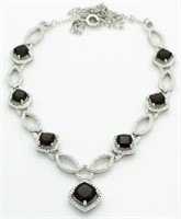 Smoky Quartz & Diamond Necklace