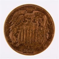 Coin 1869 2 Cent Copper in Good