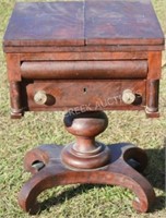19TH C. EMPIRE SEWING STAND WITH UNUSUAL FLIP