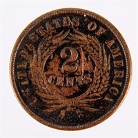 Coin 1865 United States 2 Cent Copper VF