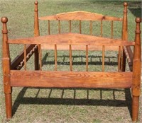 19TH C. SOUTHERN 4 POST & SPINDLE BED, TIGER