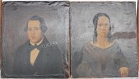 PAIR OF 19TH C. PORTRAITS OIL ON CANVAS, RELINED
