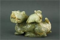 Chinese green Jade Carved Dragon Song Period