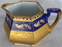 PICKARD DECORATED HANDLED PITCHER WITH BIRD