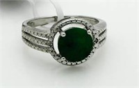 Genuine 2.81 ct Emerald & Diamond Ring
