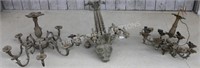 LOT OF 3 ORNATE BRASS CHANDELIERS ALL NEED