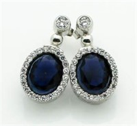 Oval 6.40 ct Sapphire Solitaire Earrings