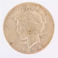 Coin 1934 S Peace Silver Dollar Very Fine Rare!